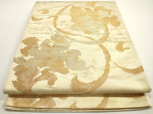 平和屋着物◎六通柄袋帯　更紗花唐草文　錦彩つづれ　金糸　三越扱い　正絹　逸品　DABE8373xg