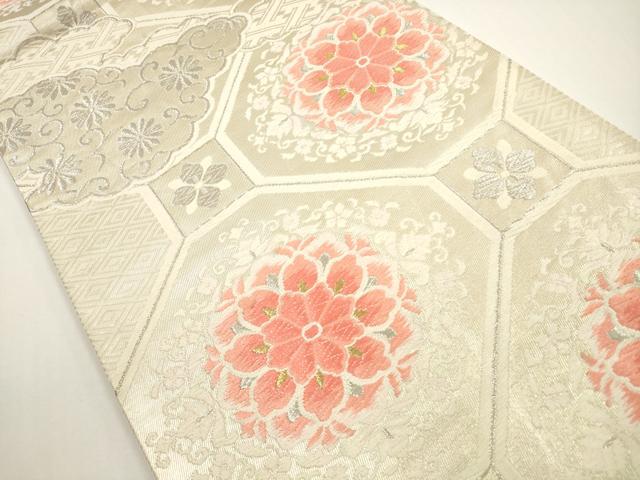 平和屋着物◎六通柄袋帯 唐織 蜀江正倉院花文 金銀糸 正絹 逸品 DABE8396xg
