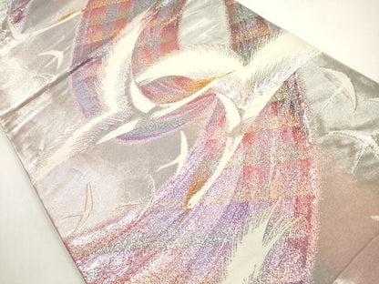 平和屋着物◎六通柄袋帯　鳳凰文　金銀糸　正絹　逸品　DABE8421xg