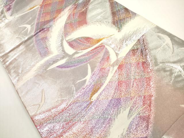 平和屋着物◎六通柄袋帯　鳳凰文　金銀糸　正絹　逸品　DABE8421xg