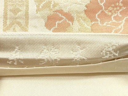 平和屋着物◎六通柄　本袋帯　天井花丸文　金糸　正絹　逸品　DABE8428xg