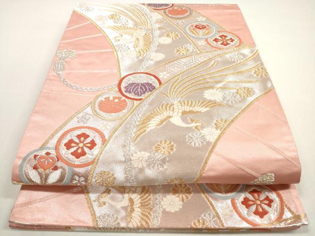 平和屋着物◎六通柄袋帯　鳳凰花文　金銀糸　正絹　逸品　DABE8445xg