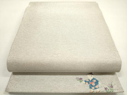 平和屋着物◎綴れ　全通柄袋帯　霞文　ワンポイント　金銀糸　正絹　逸品　DABE8450xg