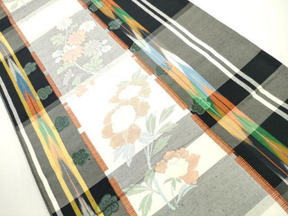平和屋着物◎六通柄袋帯　花間道　正絹　逸品　DABE8452xg