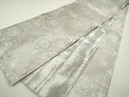 平和屋着物◎佐賀錦　六通柄袋帯　正倉院花文　銀糸　正絹　逸品　DABE8454xg