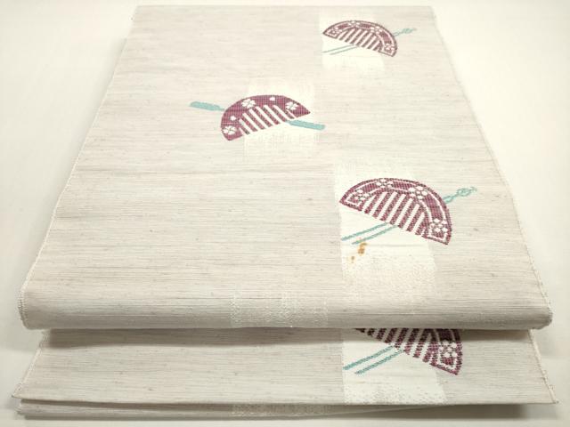 平和屋着物◎八寸名古屋帯　紬地　櫛　簪　正絹　逸品　DABE8462xg