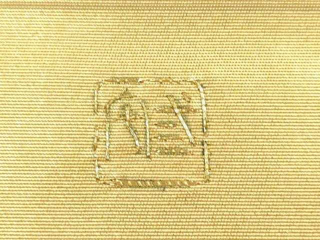 平和屋着物◎太鼓柄袋帯　作家物　駒刺繍　総刺繍　鏡裏更紗花鳥文　金糸　正絹　逸品　DABE8474xg