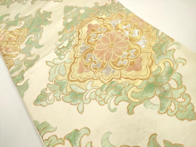平和屋着物◎六通柄袋帯　正倉院更紗花文　金銀糸　正絹　逸品　DABE8491xg