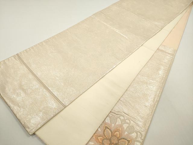 平和屋着物◎中国三大刺繍　相良刺繍　総刺繍　太鼓柄袋帯　正倉院花文　銀糸　正絹　逸品　DABE8494xg