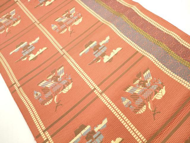 平和屋着物◎本場筑前博多織　八寸名古屋帯　幾何学文様　正絹　逸品　DABE8518xg