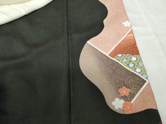 平和屋着物■豪華黒留袖　作家物　駒刺繍　宝尽くし飛鶴花文　暈し染め　金彩　正絹　逸品　DABE8529qa