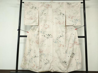 平和屋着物■上質なお召 箔散らし文 金糸 正絹 逸品 DABE8546qa