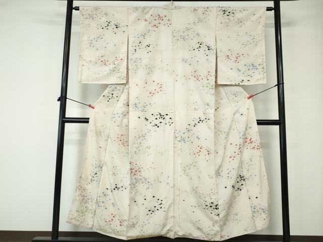 平和屋着物■上質なお召 箔散らし文 金糸 正絹 逸品 DABE8546qa
