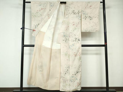 平和屋着物■上質なお召 箔散らし文 金糸 正絹 逸品 DABE8546qa