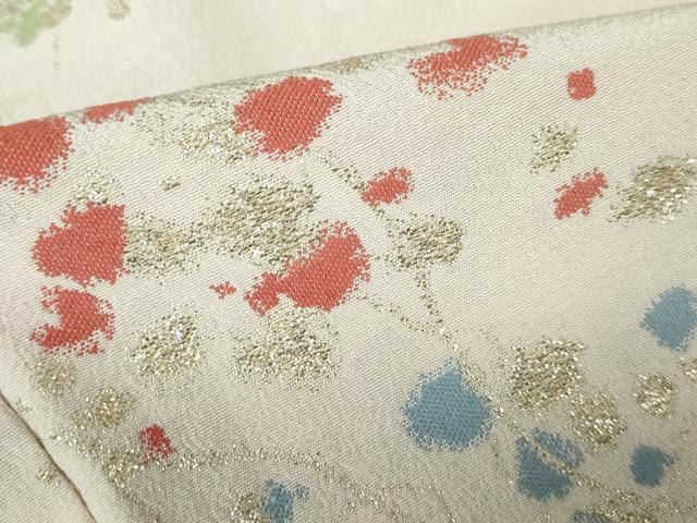 平和屋着物■上質なお召 箔散らし文 金糸 正絹 逸品 DABE8546qa