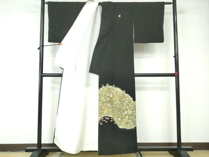 平和屋着物■豪華黒留袖 刺繍 宝尽くし花文 暈し染め 金糸 金彩 正絹 逸品 DABE8548qa