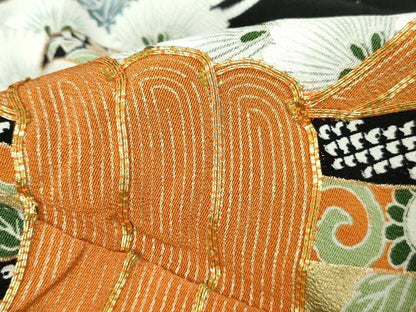 平和屋着物■豪華黒留袖 駒刺繍 束ね熨斗枝松花文 正絹 逸品 DABE8559qa