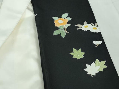 平和屋着物■豪華黒留袖 駒刺繍 地紙花文 金彩 正絹 逸品 DABE8561qa