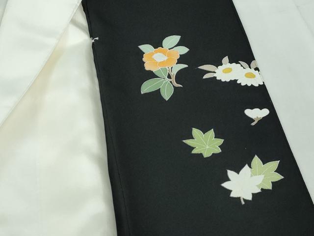 平和屋着物■豪華黒留袖 駒刺繍 地紙花文 金彩 正絹 逸品 DABE8561qa