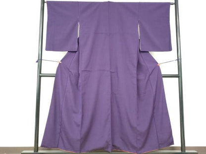 平和屋着物■上質な色無地　葡萄色　正絹　逸品　DABE8590qa