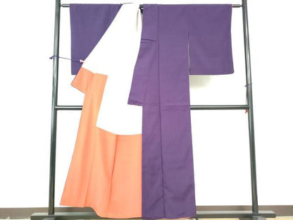 平和屋着物■上質な色無地　葡萄色　正絹　逸品　DABE8590qa