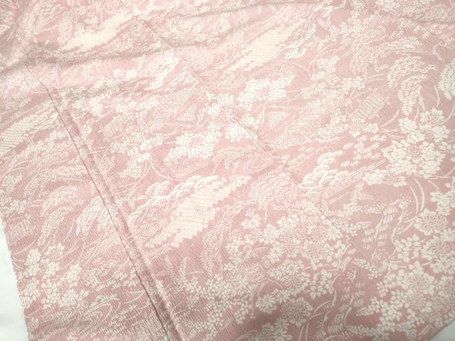 平和屋着物■上質な小紋　絞り　ふくれ織　風景花文　正絹　逸品　DABE8593qa