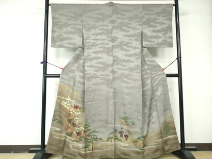 平和屋着物■訪問着　作家物　人物風景文　久志　金彩　正絹　逸品　DABE8610qa