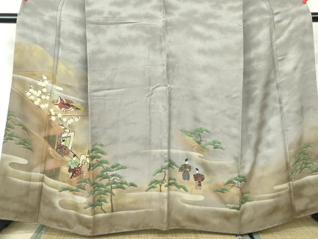 平和屋着物■訪問着　作家物　人物風景文　久志　金彩　正絹　逸品　DABE8610qa