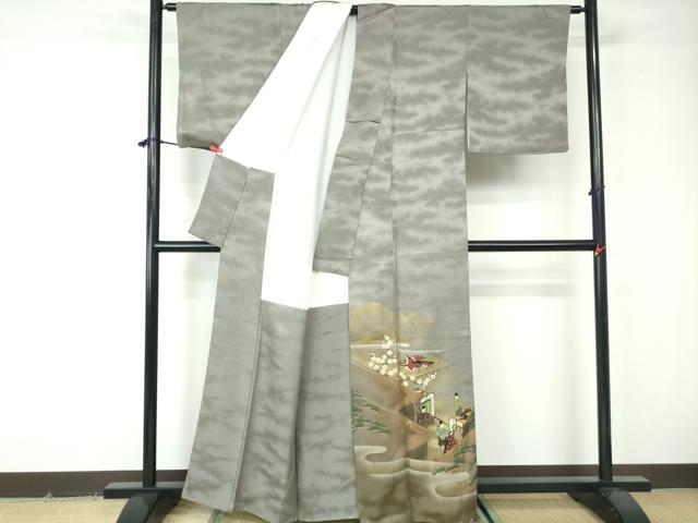 平和屋着物■訪問着　作家物　人物風景文　久志　金彩　正絹　逸品　DABE8610qa