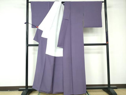 平和屋着物■上質な色無地　鳩羽色　正絹　逸品　DABE8613qa