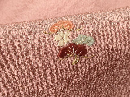 平和屋着物■訪問着　総刺繍　舞花文　金糸　正絹　逸品　DABE8618qa