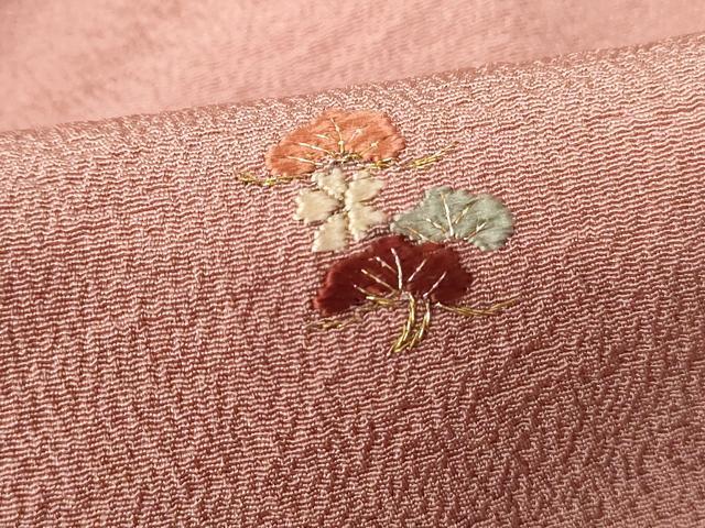 平和屋着物■訪問着　総刺繍　舞花文　金糸　正絹　逸品　DABE8618qa