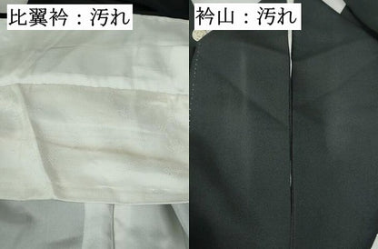 平和屋着物■豪華黒留袖　群鶴樹林花文　暈し染め　正絹　逸品　DABE8619qa