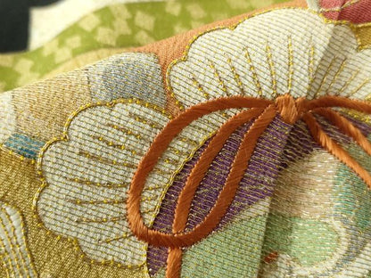 平和屋着物■豪華黒留袖 駒刺繍 重ね色紙宝尽くし花文 金彩 正絹 逸品 DABE8634qa