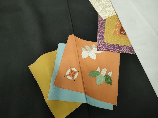 平和屋着物■豪華黒留袖 駒刺繍 重ね色紙宝尽くし花文 金彩 正絹 逸品 DABE8634qa
