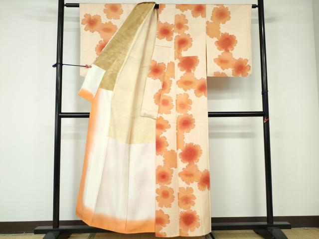 平和屋着物■上質な小紋 地紋起こし 花間道 正絹 逸品 DABE8636qa