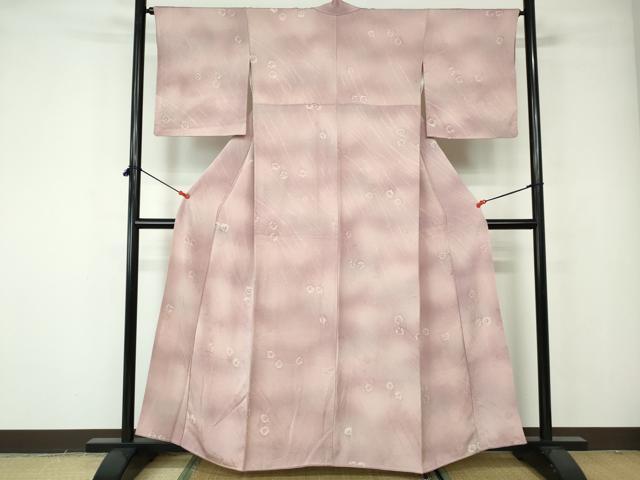 平和屋着物■上質な小紋 霞舞花文 暈し染め 正絹 逸品 DABE8637qa