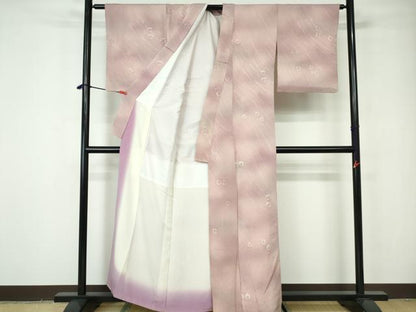 平和屋着物■上質な小紋 霞舞花文 暈し染め 正絹 逸品 DABE8637qa