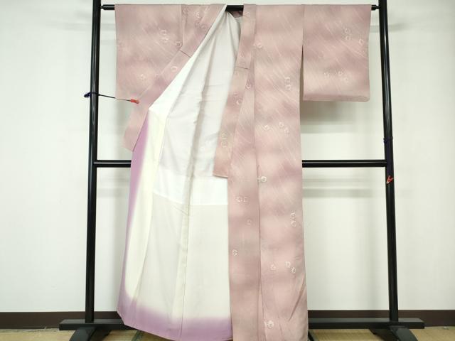 平和屋着物■上質な小紋 霞舞花文 暈し染め 正絹 逸品 DABE8637qa