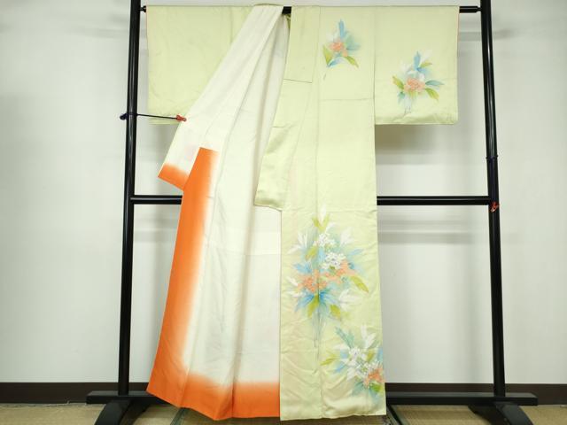 平和屋着物■訪問着 草花文 暈し染め 正絹 逸品 DABE8638qa