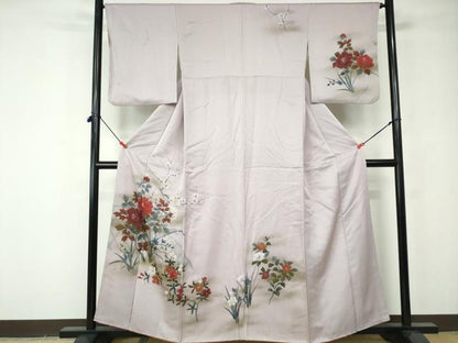 平和屋着物■訪問着 手描き 枝梅花文 正絹 逸品 DABE8643qa