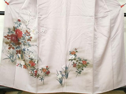 平和屋着物■訪問着 手描き 枝梅花文 正絹 逸品 DABE8643qa