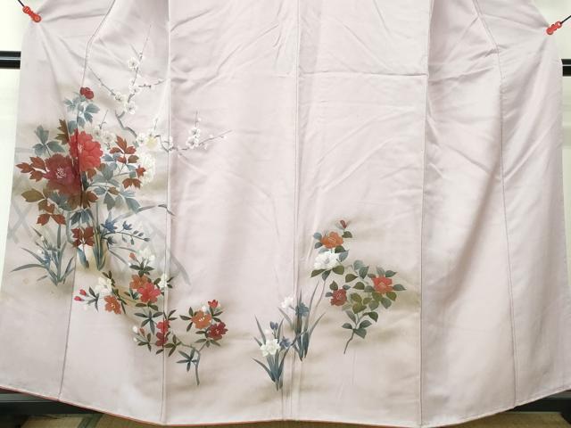 平和屋着物■訪問着 手描き 枝梅花文 正絹 逸品 DABE8643qa