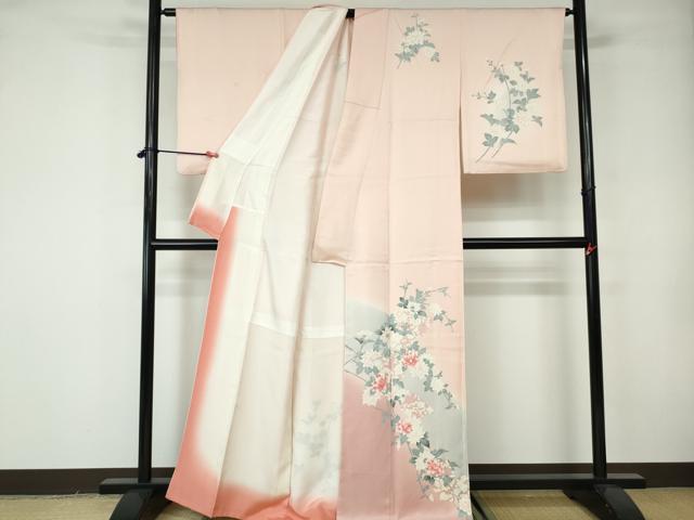 平和屋着物■訪問着 草花文 暈し染め 正絹 逸品 DABE8652qa