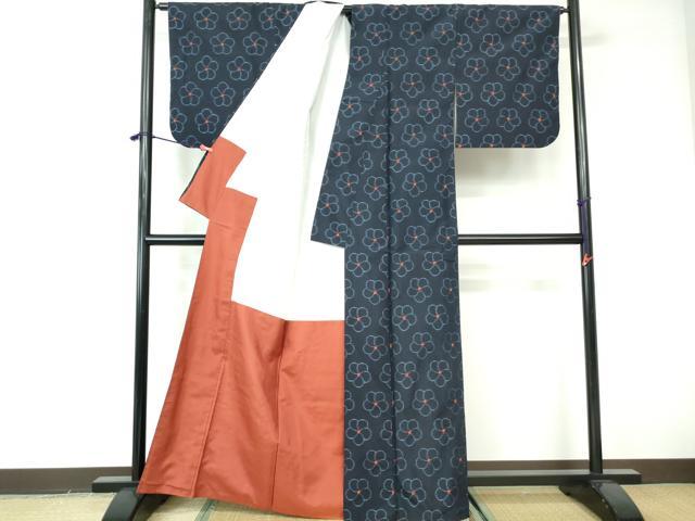 平和屋着物■上質な紬 舞花文 正絹 逸品 DABE8653qa