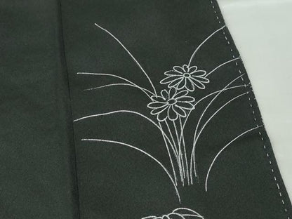 平和屋着物■豪華黒留袖 刺繍 流水笹花文 金銀彩 正絹 逸品 DABE8656qa