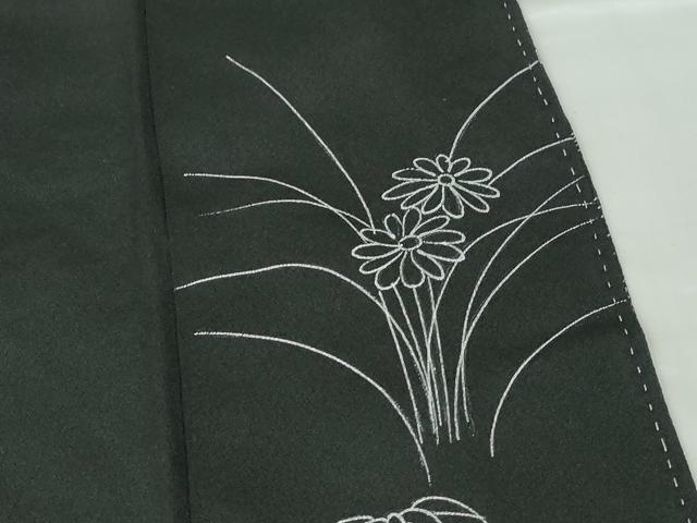 平和屋着物■豪華黒留袖 刺繍 流水笹花文 金銀彩 正絹 逸品 DABE8656qa