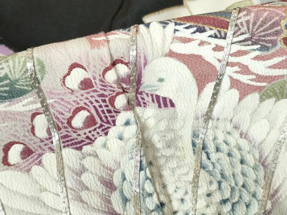 平和屋着物■豪華黒留袖 駒刺繍 扇面孔雀花文 金銀彩 正絹 逸品 DABE8664qa