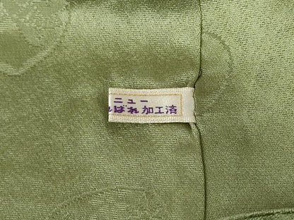 平和屋着物■上質な色無地 人物風景地紋 柳茶色 さが美扱い 正絹 逸品 DABE8667qa