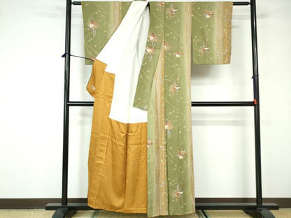 平和屋着物■上質な小紋 松竹梅 横笛 暈し染め 金彩 やまと誂製 正絹 逸品 DABE8681qa